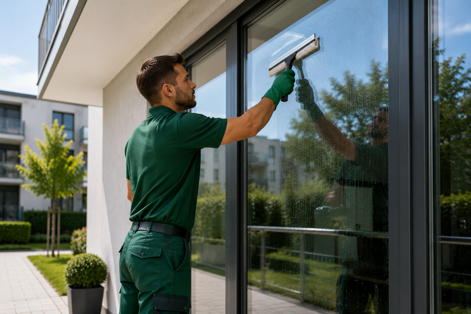 Fensterreinung Wohnanlage